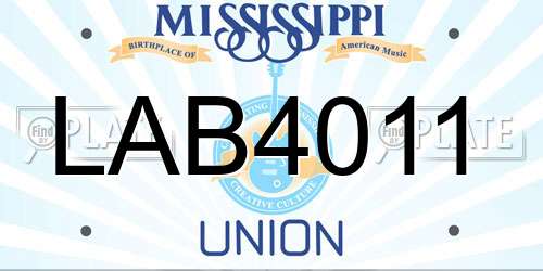LAB4011 Mississippi License Plate