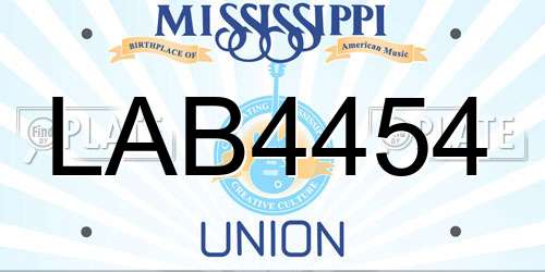 LAB4454 Mississippi License Plate