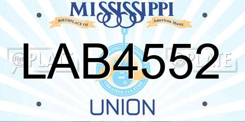 LAB4552 Mississippi License Plate