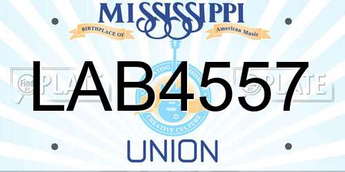 LAB4557 Mississippi License Plate