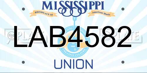 LAB4582 Mississippi License Plate