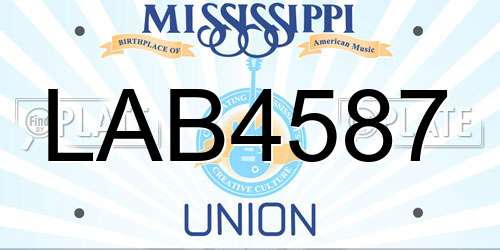 LAB4587 Mississippi License Plate