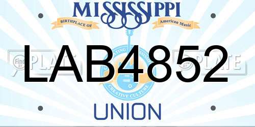 LAB4852 Mississippi License Plate