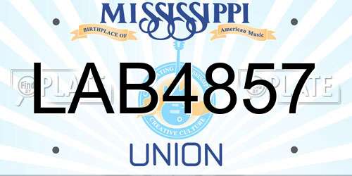 LAB4857 Mississippi License Plate