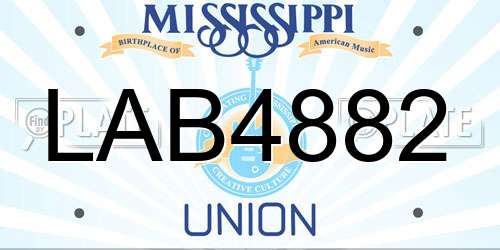 LAB4882 Mississippi License Plate