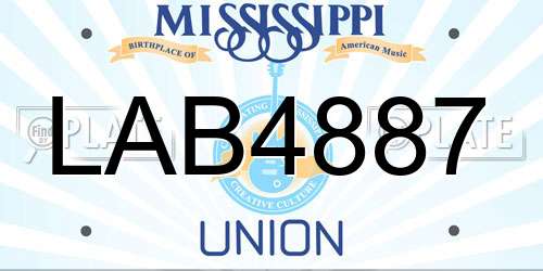 LAB4887 Mississippi License Plate