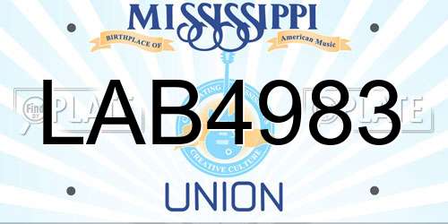 LAB4983 Mississippi License Plate