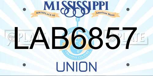 LAB6857 Mississippi License Plate