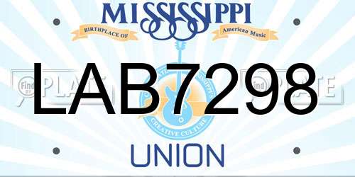 LAB7298 Mississippi License Plate