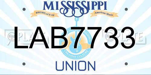 LAB7733 Mississippi License Plate
