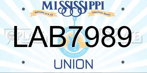 LAB7989 Mississippi License Plate