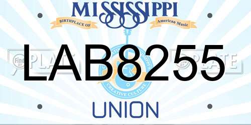 LAB8255 Mississippi License Plate