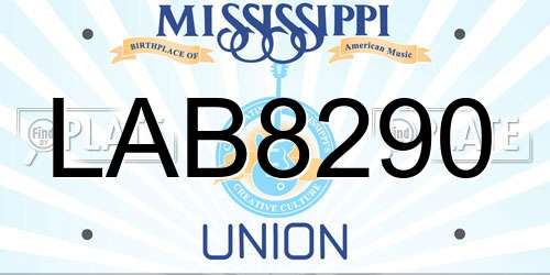 LAB8290 Mississippi License Plate