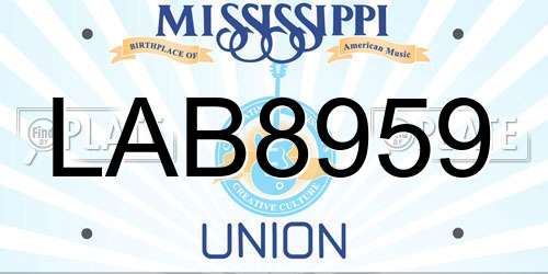LAB8959 Mississippi License Plate