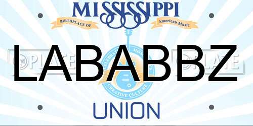 LABABBZ Mississippi License Plate