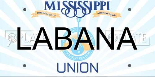 LABANA Mississippi License Plate