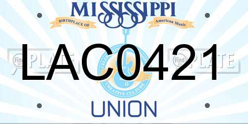 LAC0421 Mississippi License Plate