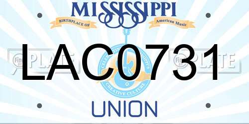 LAC0731 Mississippi License Plate