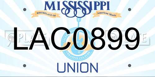 LAC0899 Mississippi License Plate