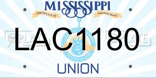 LAC1180 Mississippi License Plate