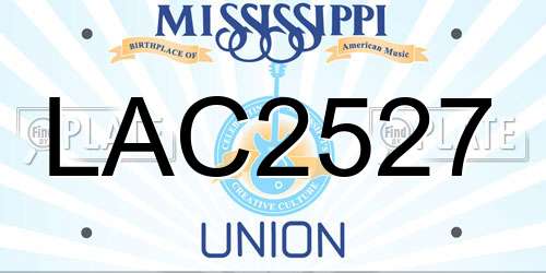 LAC2527 Mississippi License Plate