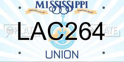 LAC264 Mississippi License Plate
