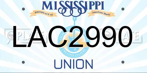 LAC2990 Mississippi License Plate