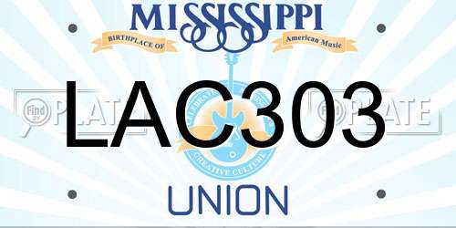 LAC303 Mississippi License Plate