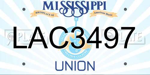 LAC3497 Mississippi License Plate