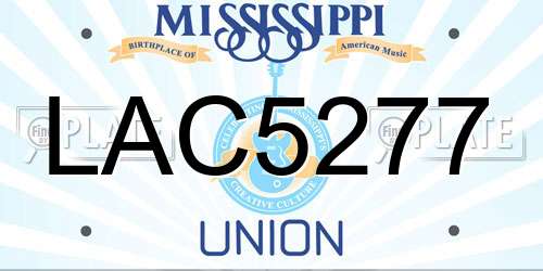 LAC5277 Mississippi License Plate