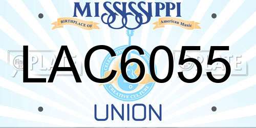 LAC6055 Mississippi License Plate