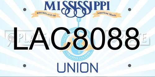 LAC8088 Mississippi License Plate