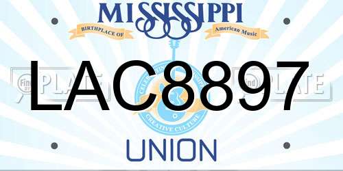LAC8897 Mississippi License Plate