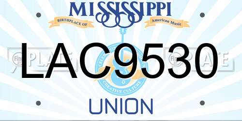 LAC9530 Mississippi License Plate