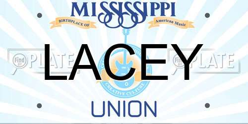 LACEY Mississippi License Plate