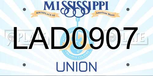 LAD0907 Mississippi License Plate