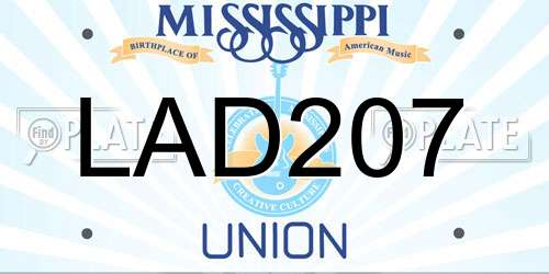 LAD207 Mississippi License Plate