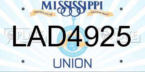 LAD4925 Mississippi License Plate