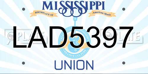 LAD5397 Mississippi License Plate