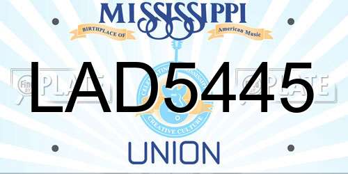 LAD5445 Mississippi License Plate