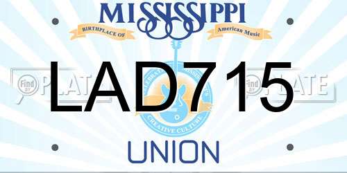 LAD715 Mississippi License Plate