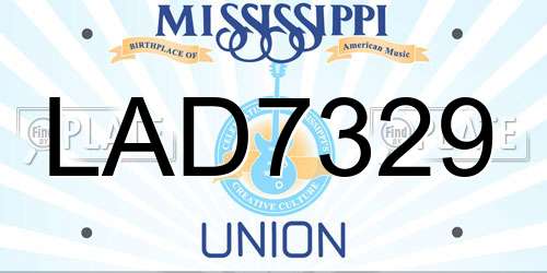 LAD7329 Mississippi License Plate