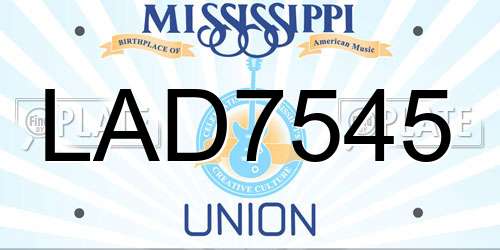 LAD7545 Mississippi License Plate