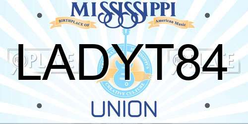 LADYT84 Mississippi License Plate