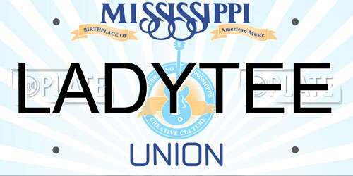 LADYTEE Mississippi License Plate