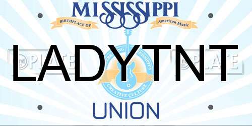 LADYTNT Mississippi License Plate