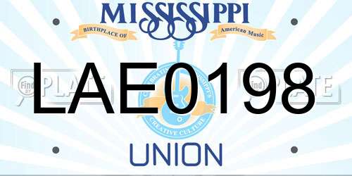 LAE0198 Mississippi License Plate