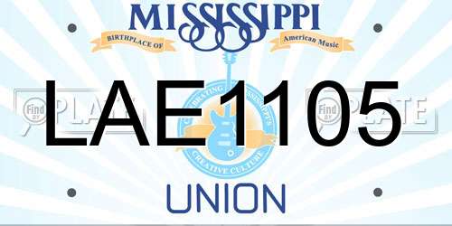 LAE1105 Mississippi License Plate