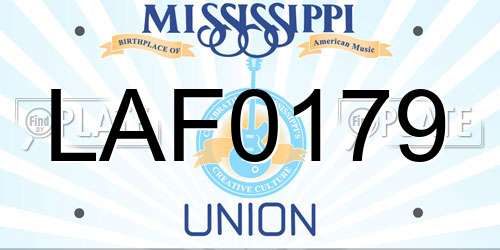 LAF0179 Mississippi License Plate