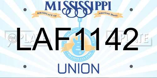 LAF1142 Mississippi License Plate